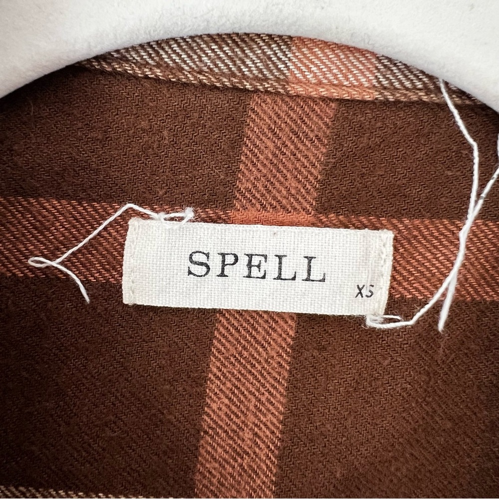 Spell Basecamp Brown Plaid Flannel Button Down - Picture 3 of 5